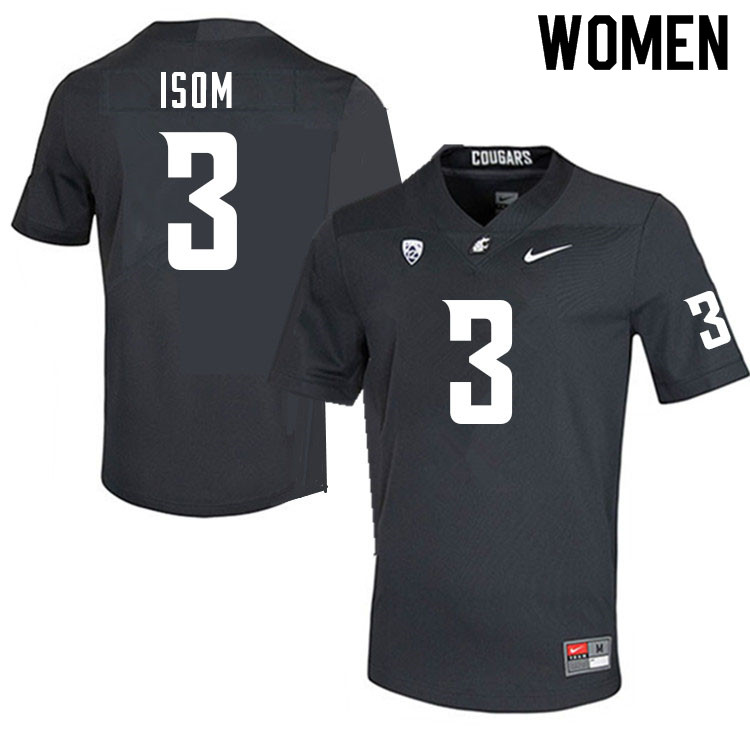 Women #3 Daniel Isom Washington Cougars College Football Jerseys Sale-Charcoal
